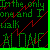 Pixelated green text on black background with red diagonal lines, reading 'I'm the only one and I walk alone' in a blocky font.