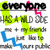 Pixelated static image with overlapping text fragments, bright neon green and blue shapes on white background.