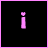Animated sequence of pink text and star shapes on black background, transitioning from 'i miss you' to solid stars.