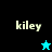 Four display the word 'kiley' with a star icon changing color and background across sections