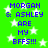 Green background with white stars and blue text reading "MORGAN & ASHLEY ARE MY BFFS!!!" repeated twice in a