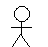Pixelated stick figure in six distinct poses showing movement from standing to crouching, with arms and legs changing position across frames.