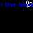 Blue pixelated text on black background with white cursor blinking over 'bloke' in repeated phrase.